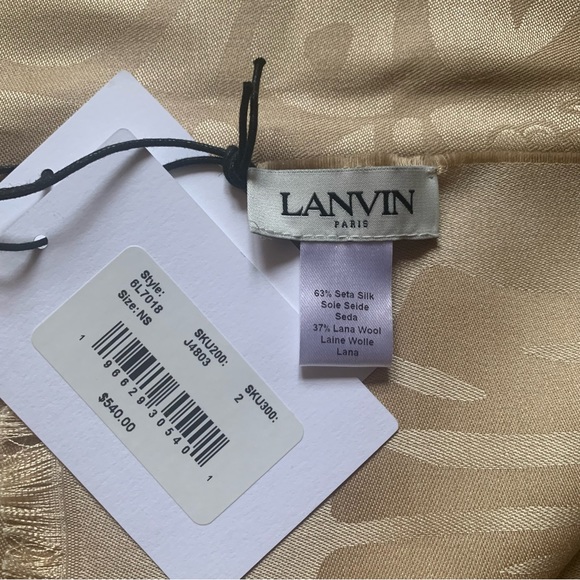 LANVIN Tonal Summer Wave Silk & Wool Pashmina Scarf - Picture 8 of 9